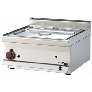 RM GASTRO Bemar wodny gazowy 1-komorowy, GN 1/1 + 2 x GN 1/4, nastawny z kranem spustowym, 4,5 kW