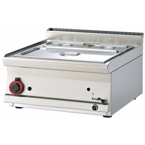RM GASTRO Water Water Countertop Gas Bain Marie, 1-Chamber with Drain Tap, GN 1/1 + 2 x GN 1/4, 4,5 kW RM GASTRO Water Water Countertop Gas Bain Marie, 1-Chamber with Drain Tap, GN 1/1 + 2 x GN 1/4, 4,5 kW