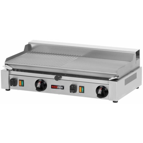 RedFox Countertop Electric Cast Iron Griddle 570 x 240 mm, Smooth/Ribbed, 2 Heating Zones, 2,4 kW RedFox Countertop Electric Cast Iron Griddle 570 x 240 mm, Smooth/Ribbed, 2 Heating Zones, 2,4 kW