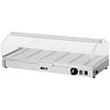 RedFox Countertop Heating Display 0,70 kW, from 30 to 60 °C, with Bent Glass, Silver