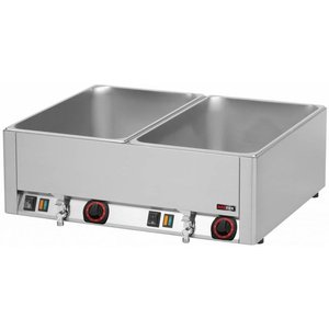 RedFox Countertop Electric Bain Marie, 2-Chamber with Drain Tap, 2 x GN 1/1, 3 kW RedFox Countertop Electric Bain Marie, 2-Chamber with Drain Tap, 2 x GN 1/1, 3 kW