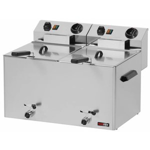 RedFox 2-Tank Countertop Electric Fryer 16 L, 2 x 3 kW, with Two Safety Drain Taps