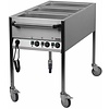 RedFox Water Mobile Electric Bain Marie, 3-Chamber with Drain Tap, GN 1/1, 2,1 kW