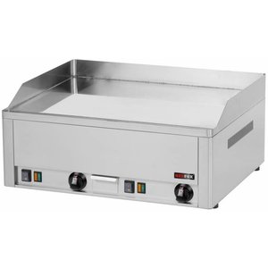 RedFox Countertop Electric Griddle 650 x 480 mm, Smooth, Chromed, 2 Heating Zones, 6 kW, 400V