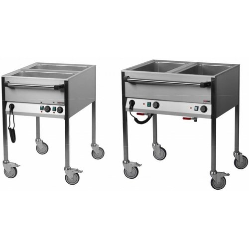 RedFox Water Mobile Electric Bain Marie, 2-Chamber with Drain Tap, GN 1/1, 1,4 kW RedFox Water Mobile Electric Bain Marie, 2-Chamber with Drain Tap, GN 1/1, 1,4 kW
