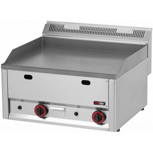 RedFox Countertop Cast Iron Gas Griddle 480 x 650 mm, Smooth, 2 Heating Zones, 8 kW