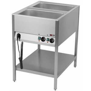 RedFox Floor model Electric Bain Marie, 2-Chamber with Drain Tap, GN 1/1, 1,4 kW