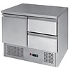 RedFox Single Door Refrigerated Table with 2 Drawers 300 L, from 2 °C to 8 °C, Bottom-Mounted Compressor