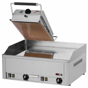 RedFox Grill kontaktowy podwójny chromowany, płyta gładka, 650 x 480 mm, 6 + 3 kW