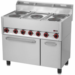 RedFox Electric Cooker with 5 Hot Plates and Convection Electric Oven GN 1/1, 13,13 kW