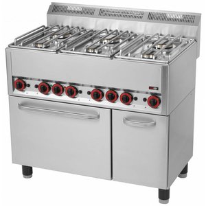 RedFox Gas Cooker with 6 Burners, CupBoard and Convection Electric Oven GN 1/1, 22,93 kW RedFox Gas Cooker with 6 Burners, CupBoard and Convection Electric Oven GN 1/1, 22,93 kW