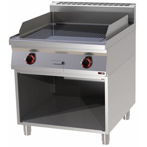 RedFox Electric Griddle 710 x 650 mm, Ribbed, Chromed, 2 Heating Zones, 12 kW, 400V on Half-Open Base RedFox Electric Griddle 710 x 650 mm, Ribbed, Chromed, 2 Heating Zones, 12 kW, 400V on Half-Open Base