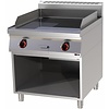 RedFox Elektryczna płyta grillowa 710 x 650 mm, gładka/ryflowana, chromowana, 12 kW, 400V na podstawie półotwartej