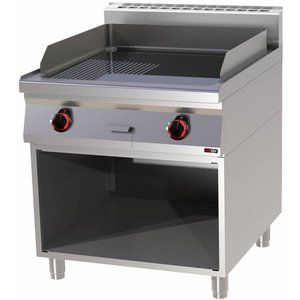 RedFox Electric Griddle 710 x 650 mm, Smooth/Ribbed, Chromed, 12 kW, 400V on Half-Open Base RedFox Electric Griddle 710 x 650 mm, Smooth/Ribbed, Chromed, 12 kW, 400V on Half-Open Base