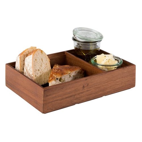 APS Pudełko stołowe drewniane, dwie komory, 225x150x55mm APS Pudełko stołowe drewniane, dwie komory, 225x150x55mm