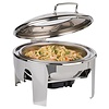 APS Induction Round Chafing Dish with Hinged Glass Cover 6 L