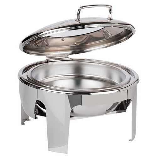 APS Induction Round Chafing Dish with Hinged Glass Cover 6 L