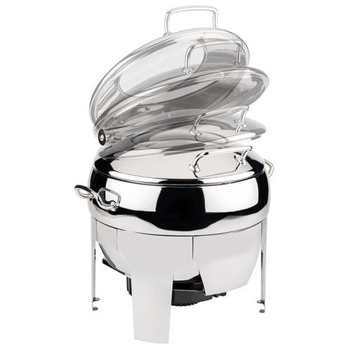 APS Induction Round Chafing Dish with Hinged Glass Cover 11 L APS Induction Round Chafing Dish with Hinged Glass Cover 11 L