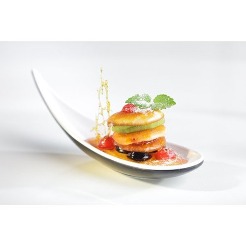 APS Łyżka przystawkowa z melaminy 145x45x45mm | biała/czarna