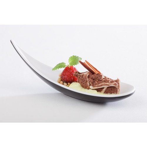 APS Łyżka przystawkowa z melaminy 145x45x45mm | biała/czarna