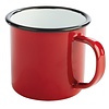 APS Kubek emaliowany | czerwono-czarny | 0,35L