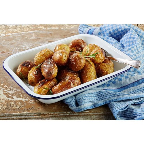 APS Miska emaliowana | biało-niebieska | 1,9L | 280x230x(H)45mm