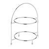 APS Stand ze stali chromowanej na dwa talerze | 290x195x300mm