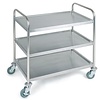 APS Stainless Steel 3 Tier Service Trolley 930 x 910 x 590 mm