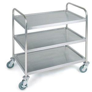 APS Stainless Steel 3 Tier Service Trolley 930 x 910 x 590 mm APS Stainless Steel 3 Tier Service Trolley 930 x 910 x 590 mm