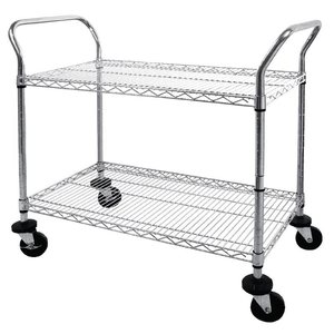 Vogue Chrome Steel 2 Tier Service Trolley 960 x 910 x 457 mm