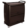 Vogue Polypropylene 3 Tier Service Trolley with Cabinet, Sliding Doors 1040 x 525 x 987 mm