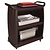 Vogue Polypropylene 3 Tier Service Trolley with Cabinet, Sliding Doors 1040 x 525 x 987 mm