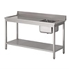 Gastro M Rvs pre-rinse table,  100 (b)x70(d)x85(h)cm, at the left side of the dishwasher