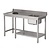 Gastro M Rvs pre-rinse table with upstand,  100 (b)x70(d)x85(h)cm, at the left side of the dishwasher
