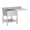 Gastro M Stół ze zlewem 1 komora do zmywarki | 1200x700x(H)850mm