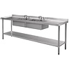 Vogue Stainless Steel Double Sink with Double Drainer 2400mm