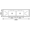 Vogue Stainless Steel Double Sink with Double Drainer 2400mm