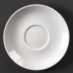 Olympia White Saucer, Linear (Pack of 12) Olympia White Saucer, Linear (Pack of 12)
