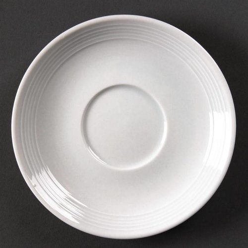 Olympia White Saucer, Linear (Pack of 12) Olympia White Saucer, Linear (Pack of 12)