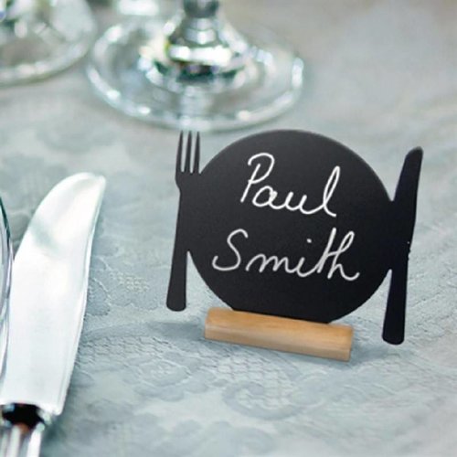 Securit Mini Plate Shaped Blackboards (Pack of 3) Securit Mini Plate Shaped Blackboards (Pack of 3)