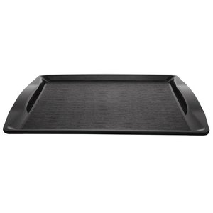 Kristallon Fast Food Polypropylene Rectangular Serving Tray 420 x 305 mm with Handles Black