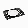 Kristallon Fast Food Polypropylene Rectangular Serving Tray 420 x 305 mm with Handles Black