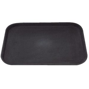 Kristallon Plastic Rectangular Non-Slip Serving Tray 510 x 380 mm Black Kristallon Plastic Rectangular Non-Slip Serving Tray 510 x 380 mm Black