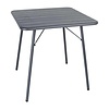 Bolero Square Slatted Steel Table Grey 700mm (Single)