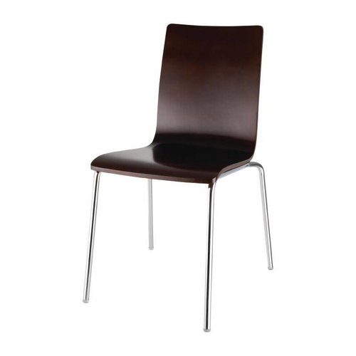 Bolero Brown Stackable Chair a Seat Height of 460 mm (Pack of 4)