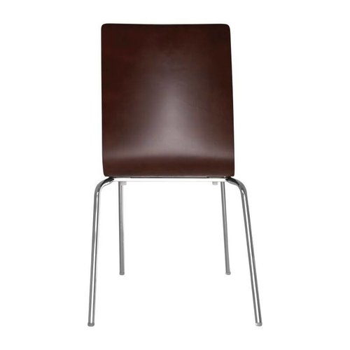 Bolero Brown Stackable Chair a Seat Height of 460 mm (Pack of 4)