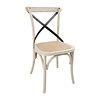 Bolero Beige Chair with Rattan Seat (Pack of 2)