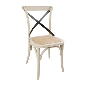 Bolero Beige Chair with Rattan Seat (Pack of 2) Bolero Beige Chair with Rattan Seat (Pack of 2)