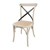 Bolero Beige Chair with Rattan Seat (Pack of 2)