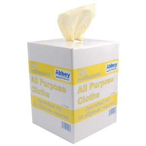 Jantex All-Purpose Antibacterial Cleaning Cloths Yellow (200 Pack) Jantex All-Purpose Antibacterial Cleaning Cloths Yellow (200 Pack)